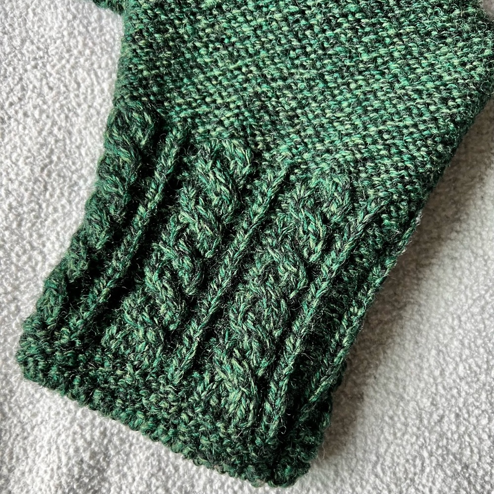 Vintage 100% Wool Cardigan, Made in Ireland, Deep Emerald Green, Sz - L - Picture 6 of 12
